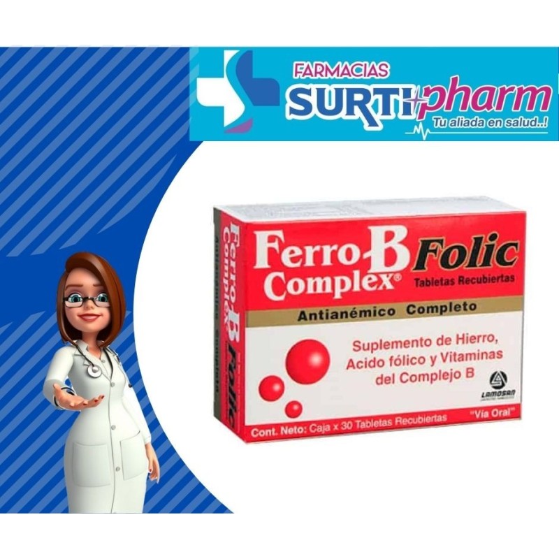 'FERRO B COMPLEX FOLIC TAB-RECx30'