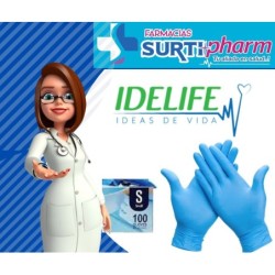 'GUANTE NITRILO IDELIFE AZUL T-Sx100'