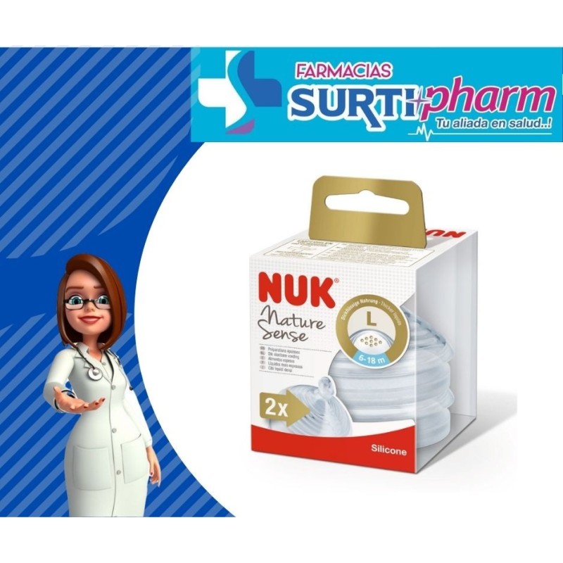 CHUPON NUK NAT-SEN L 6-18M SILICX2