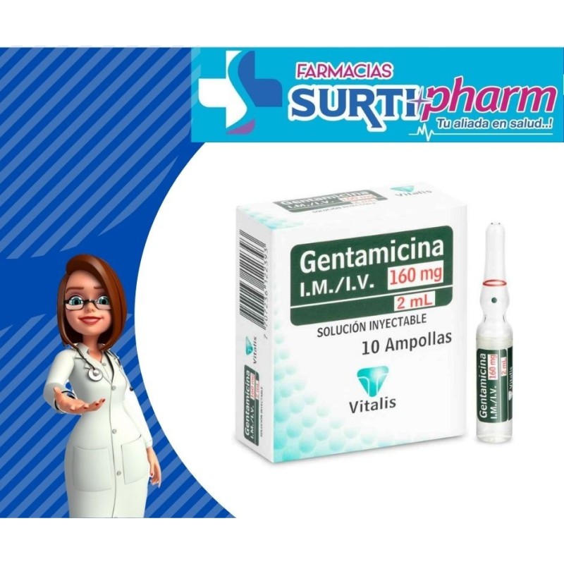 GENTAMICINA AMP-INYx160MGx2MLx10 VI